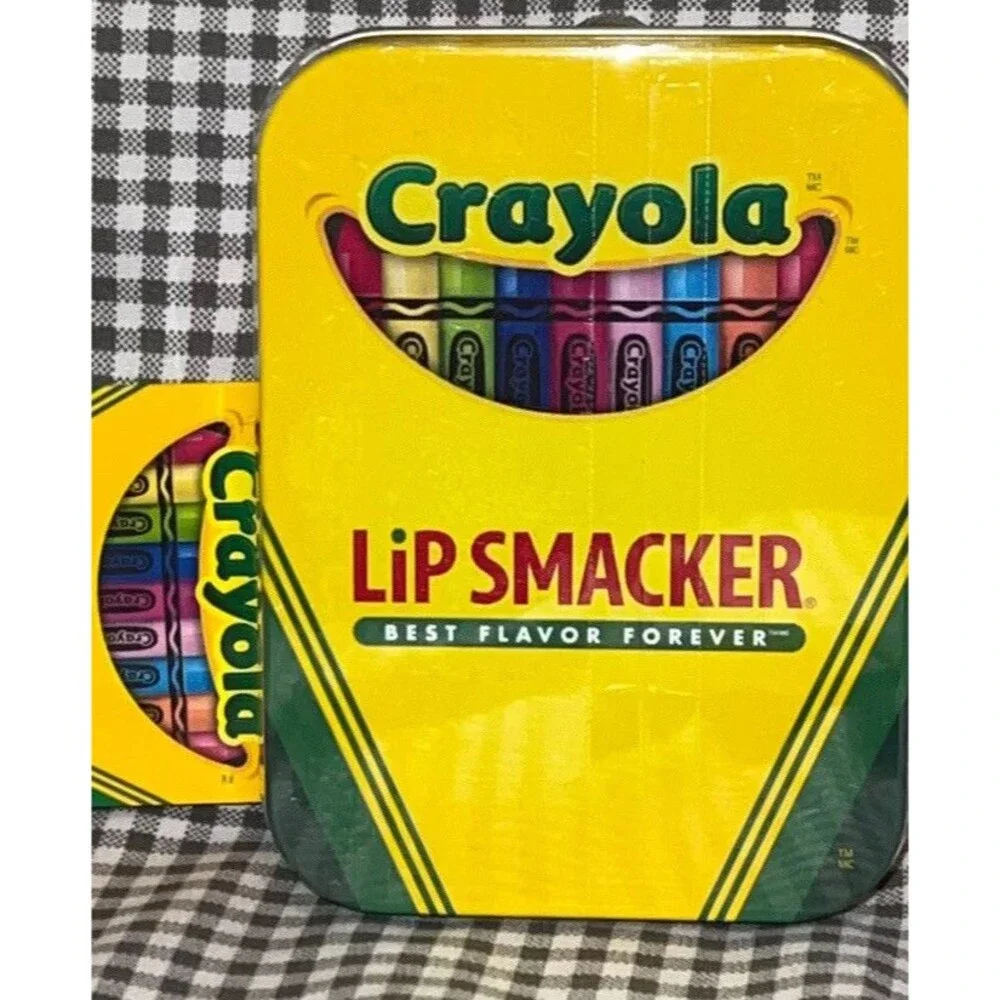 Lip Smacker Crayola 3 Pc Lip Balm Tin Razzmatazz, Banana, Granny Smith